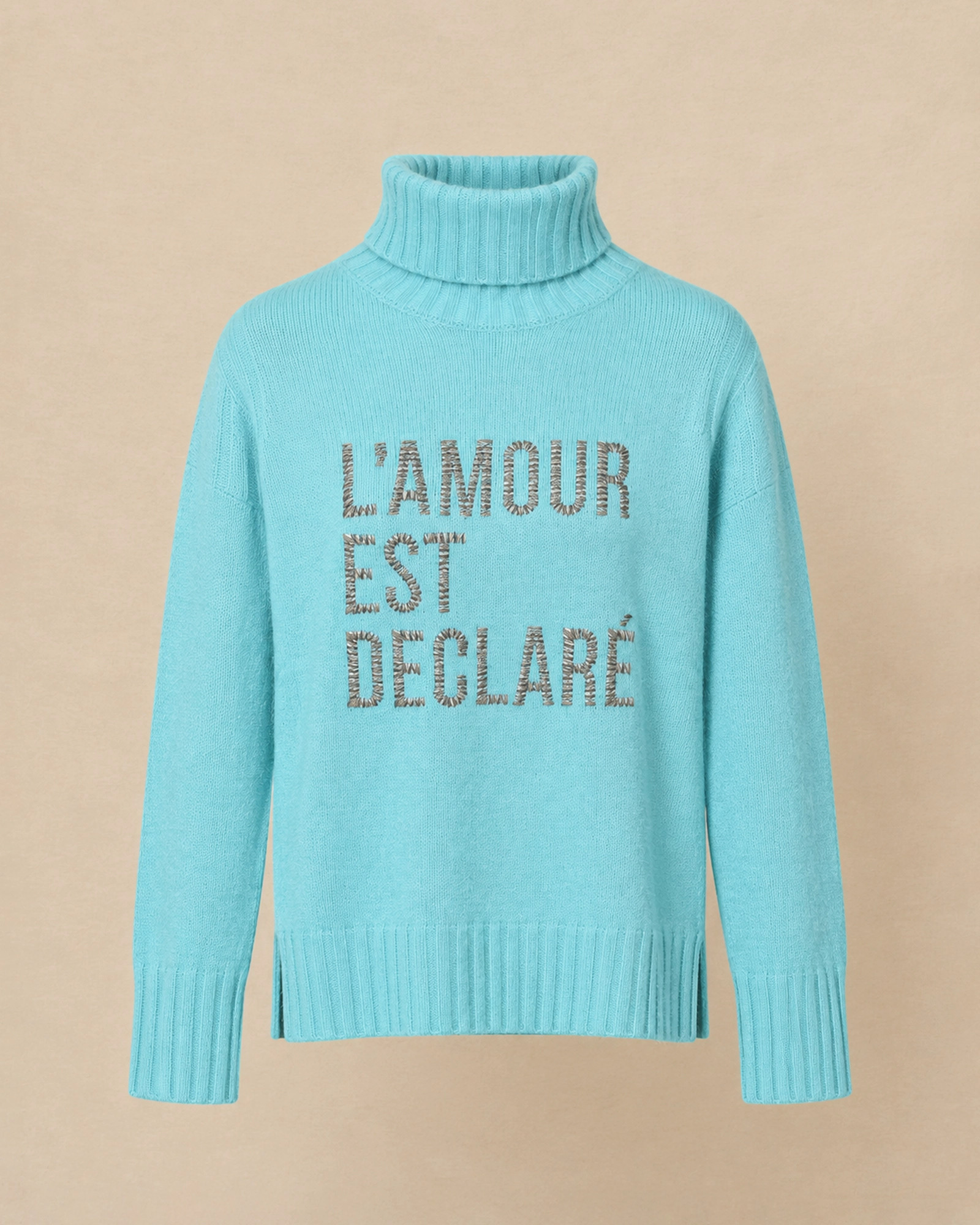 Pull en laine à col roulé bleu Ma Petite Capsule