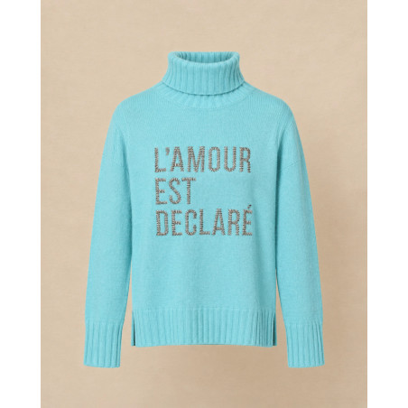 Pull en laine à col roulé bleu Ma Petite Capsule