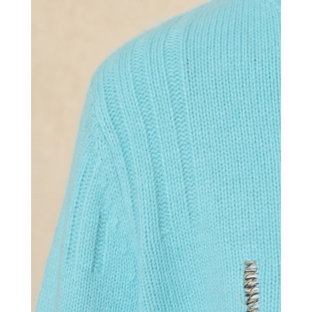 Pull en laine à col roulé bleu Ma Petite Capsule