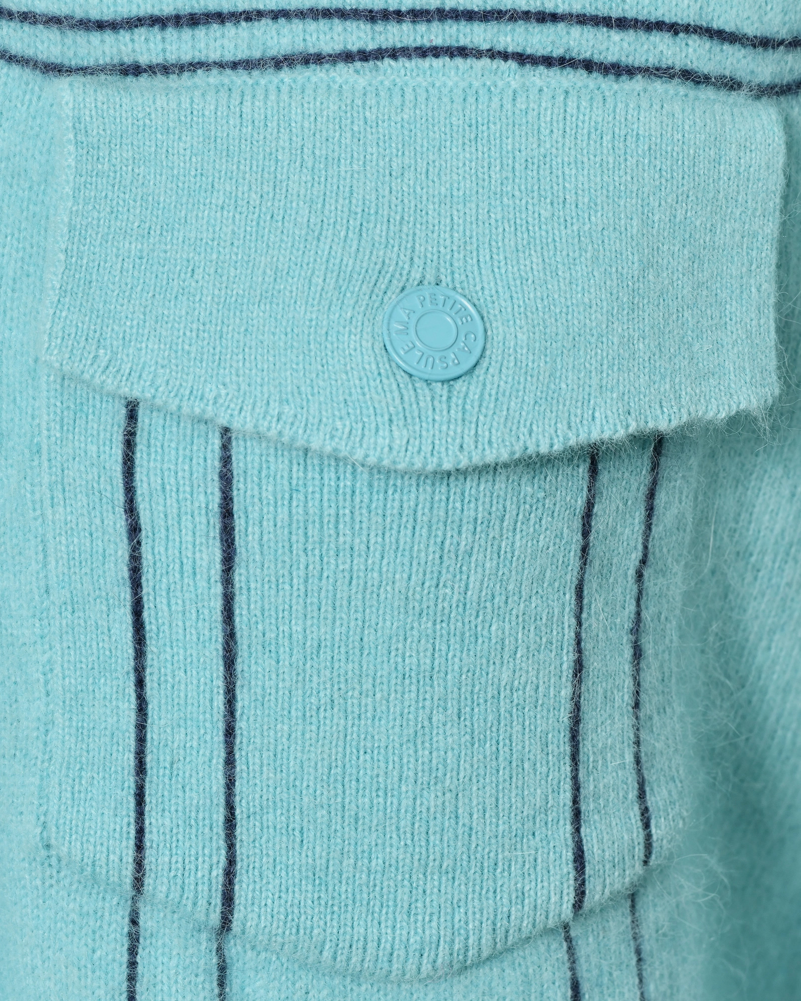 Gilet en maille bleu à surpiqûres contrastantes Ma Petite Capsule