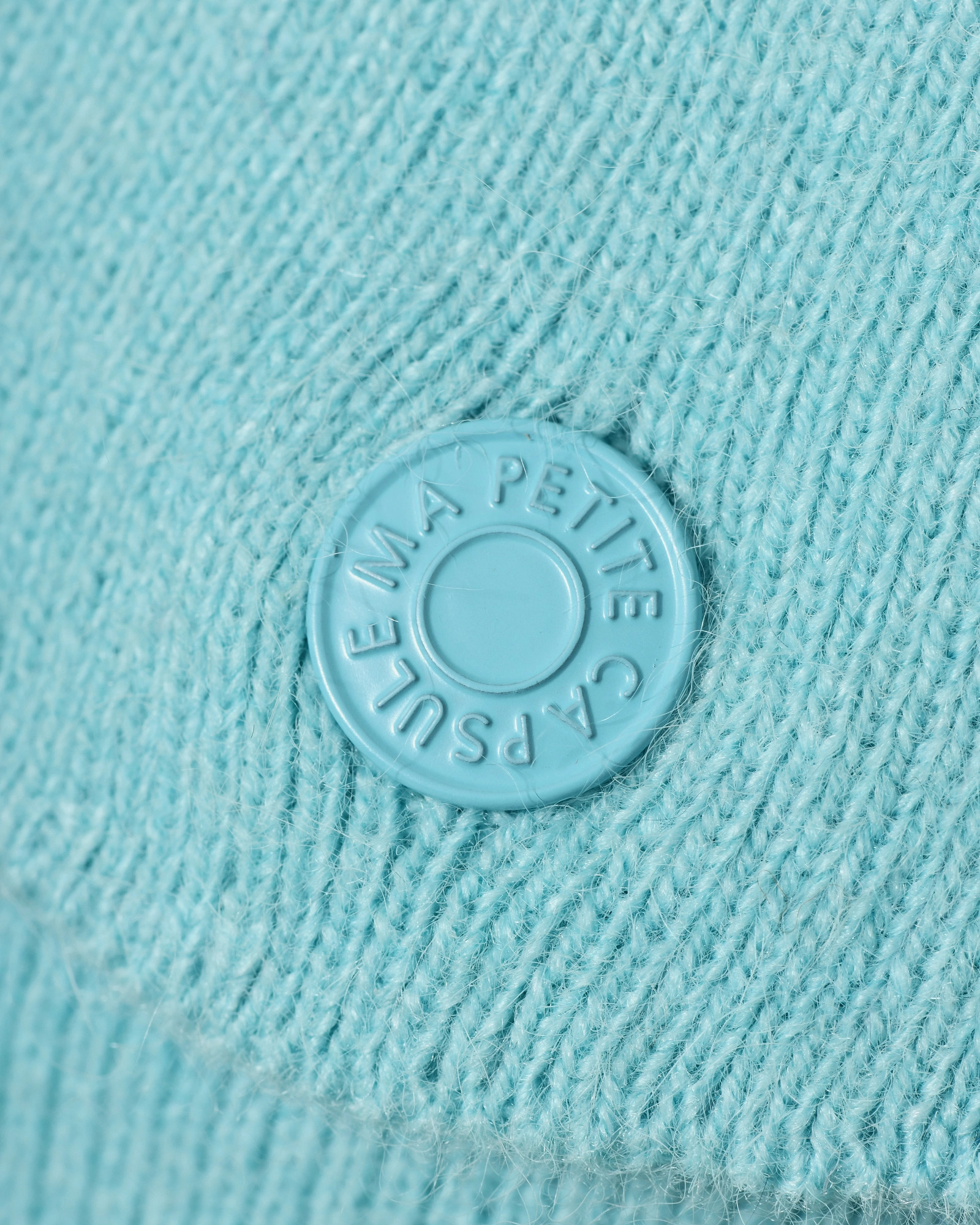 Gilet en maille bleu à surpiqûres contrastantes Ma Petite Capsule