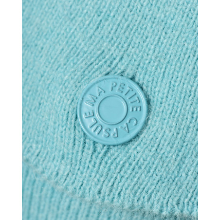 Gilet en maille bleu à surpiqûres contrastantes Ma Petite Capsule