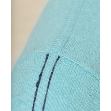 Gilet en maille bleu à surpiqûres contrastantes Ma Petite Capsule