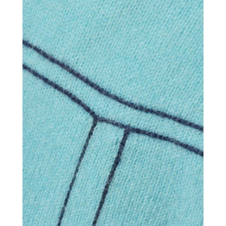 Gilet en maille bleu à surpiqûres contrastantes Ma Petite Capsule