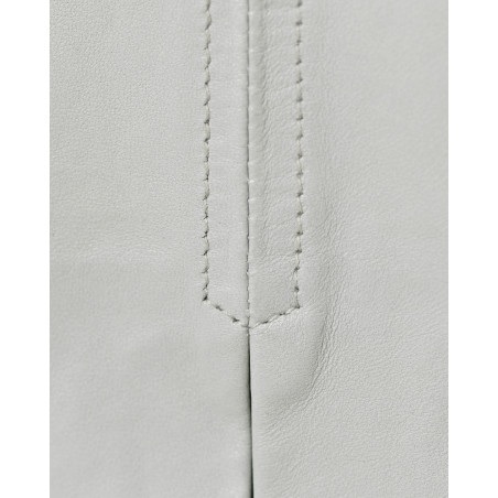 Jupe en cuir gris glacier à taille haute Possery