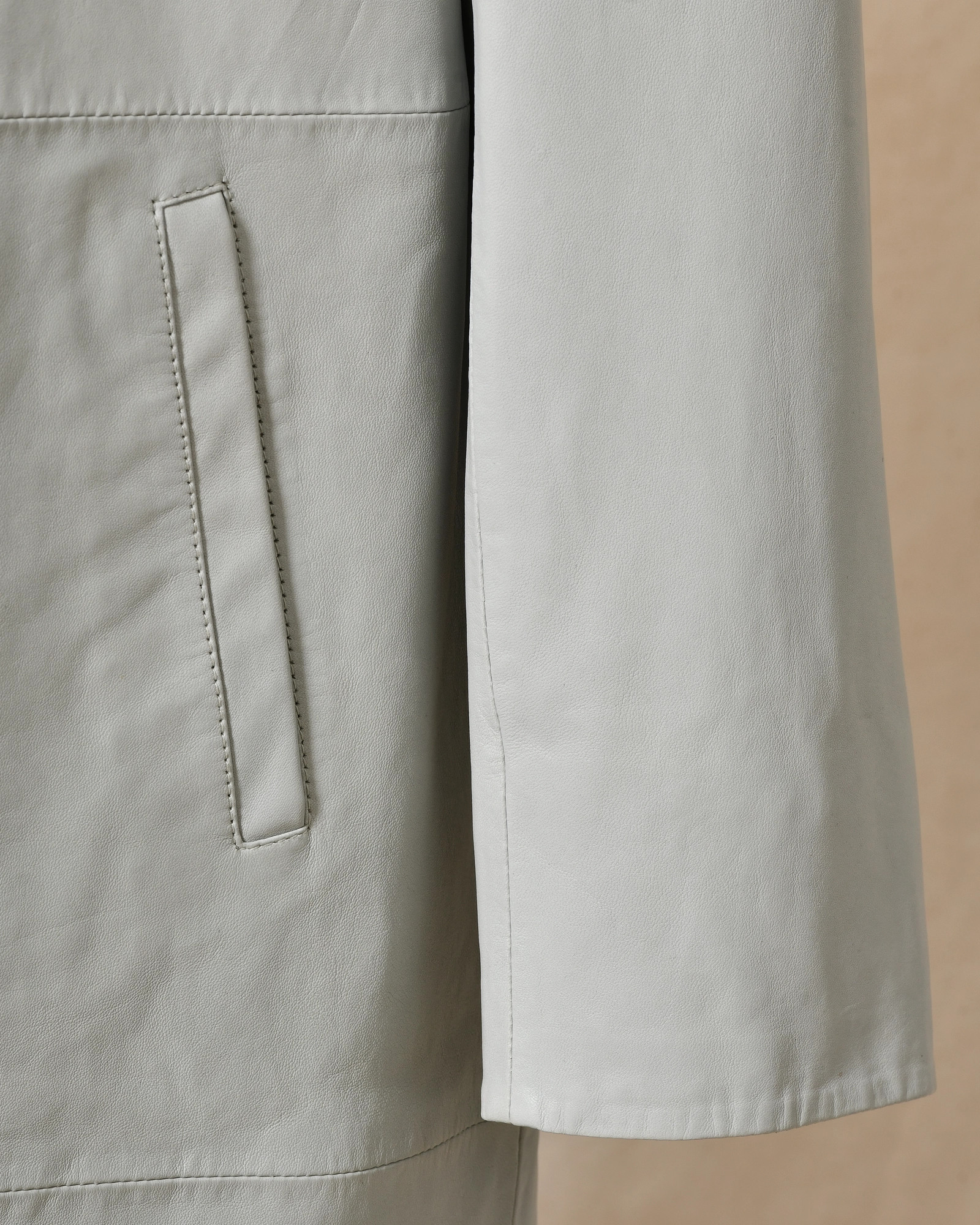 Manteau en cuir gris glacier Possery