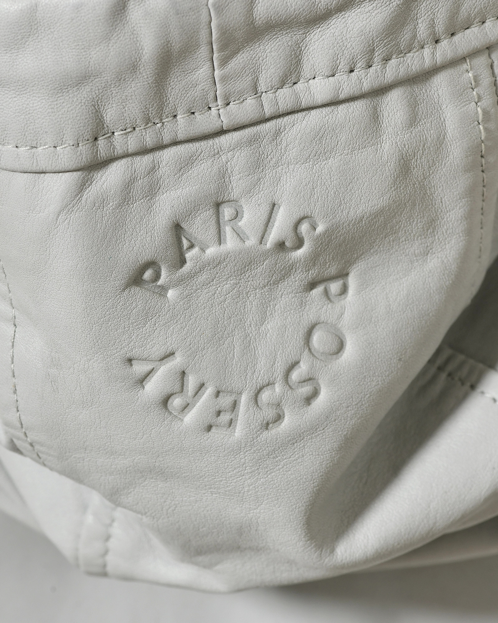 Manteau en cuir gris glacier Possery