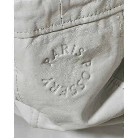 Manteau en cuir gris glacier Possery