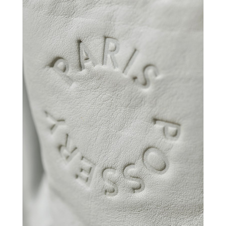 Manteau en cuir gris glacier Possery