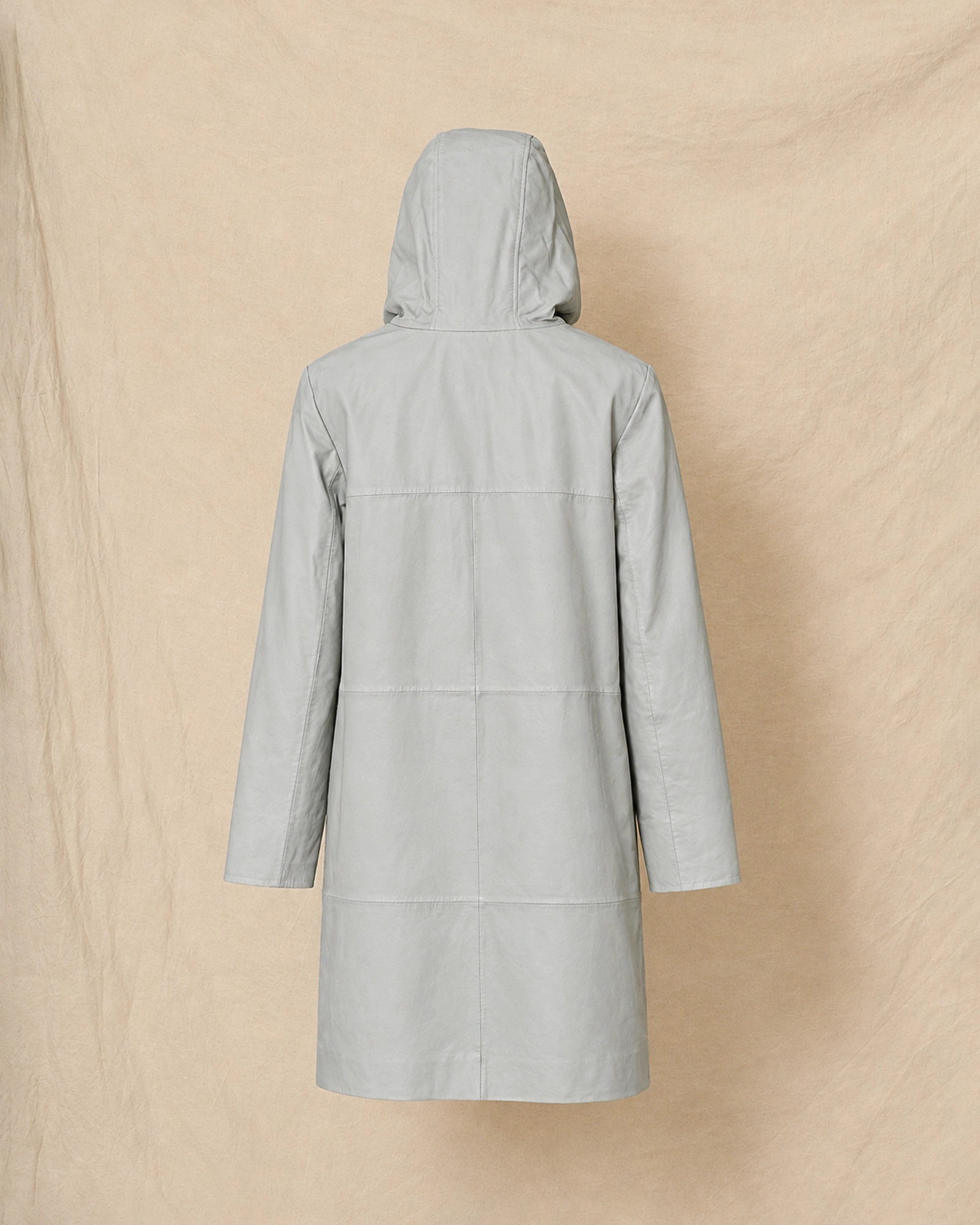 Manteau en cuir gris glacier Possery