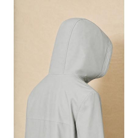 Manteau en cuir gris glacier Possery