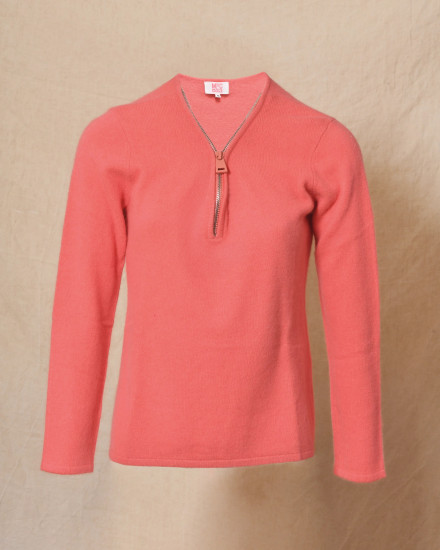 Pull en laine zippé corail Ma Petite Capsule