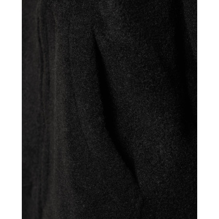 Sweat à capuche zippé en tissu bouclette noir Over-D