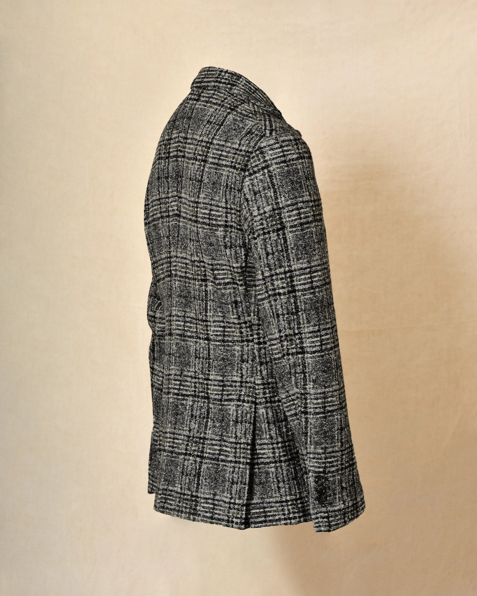 Veste blazer en laine à carreaux gris Outfit