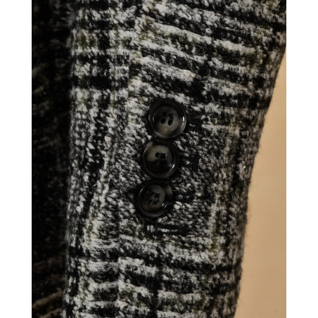Veste blazer en laine à carreaux gris Outfit
