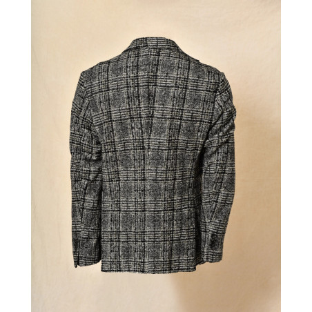 Veste blazer en laine à carreaux gris Outfit