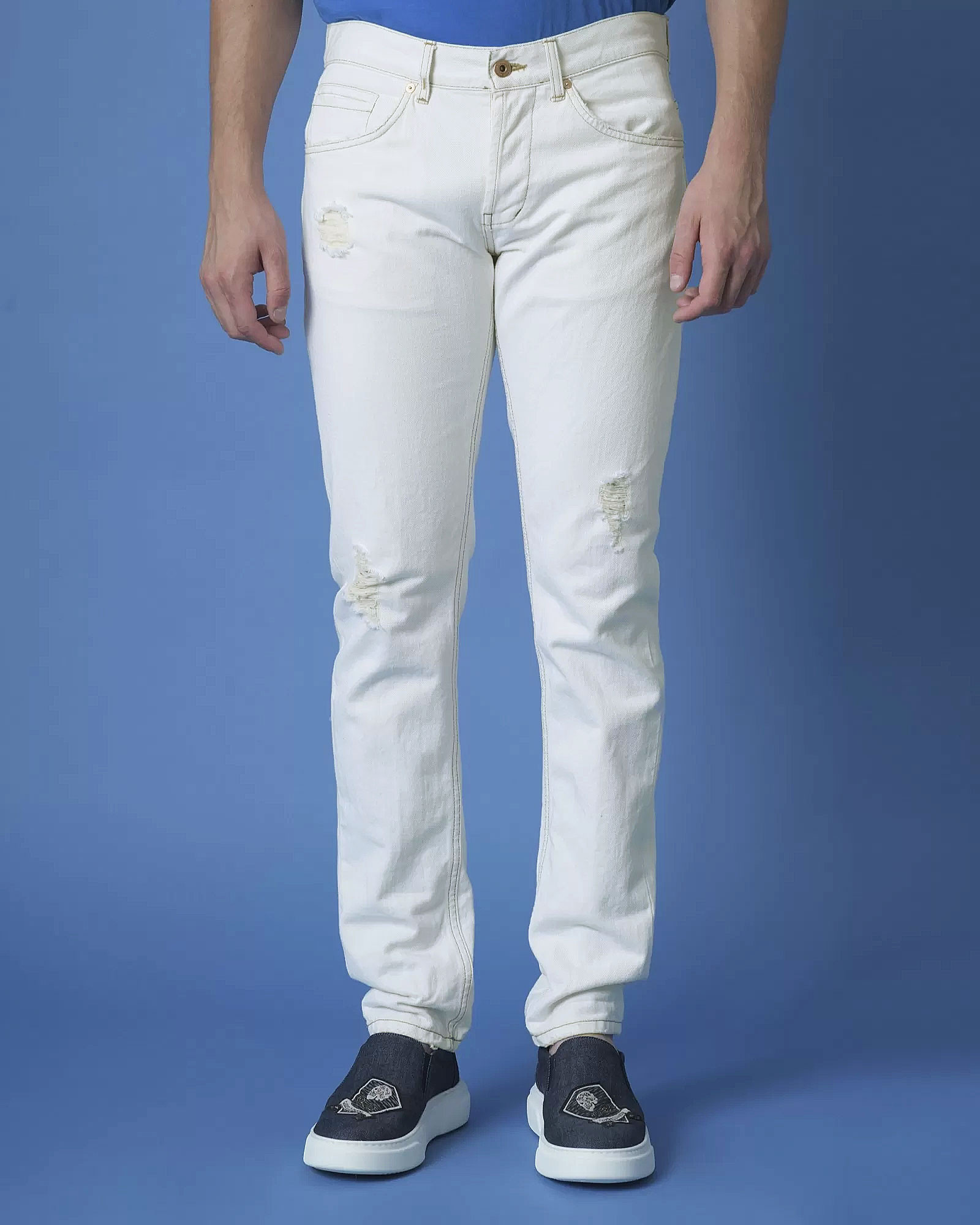 Jean destroy blanc Dondup - Outlet La Piscine P...