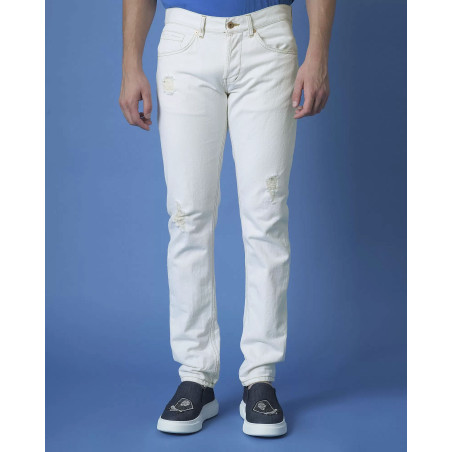 Jean destroy blanc Dondup - Outlet La Piscine P...