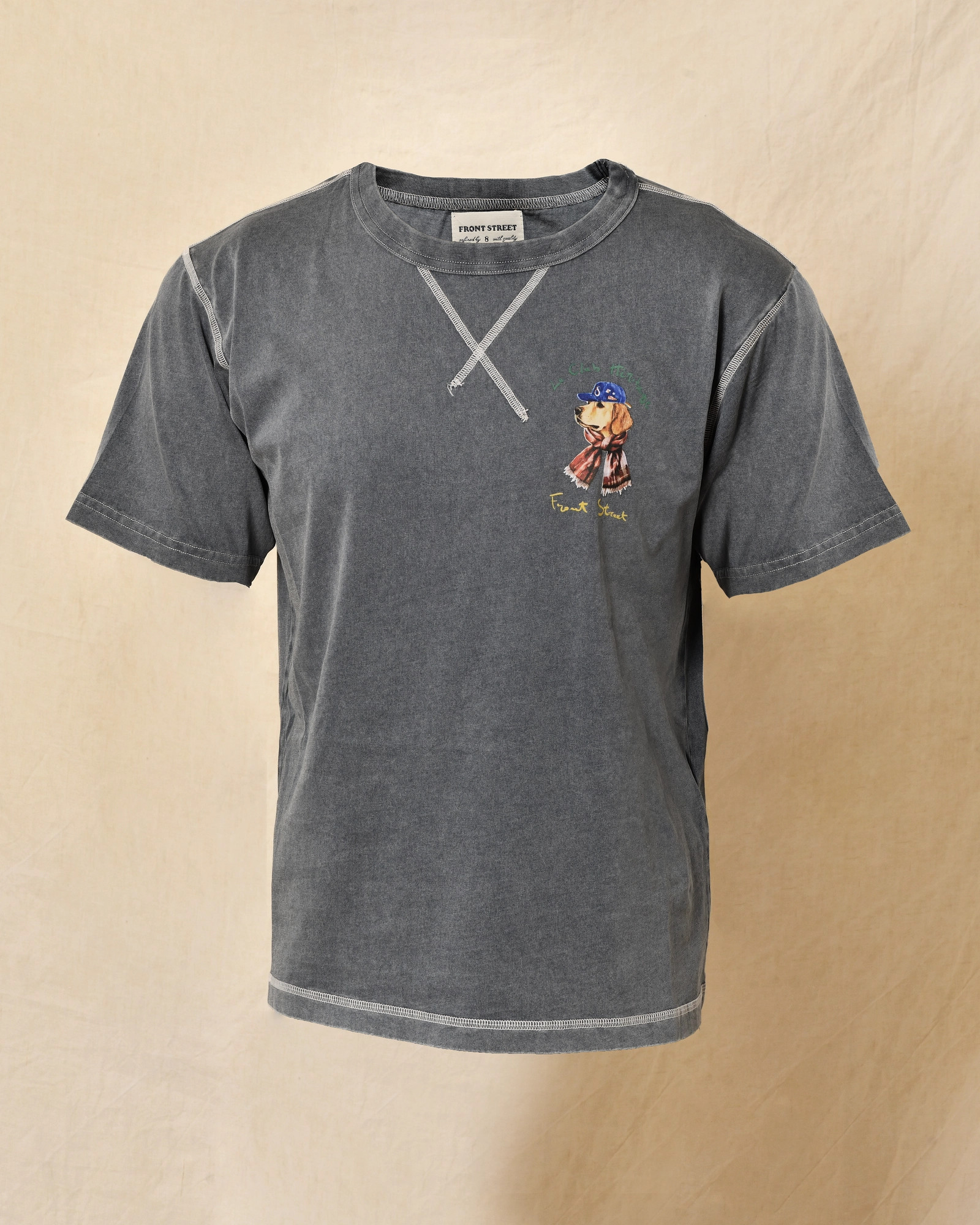 T-shirt bleu imprimé graphique Front Street
