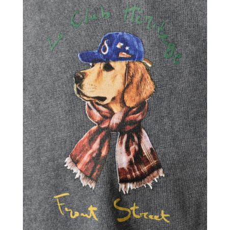 T-shirt bleu imprimé graphique Front Street