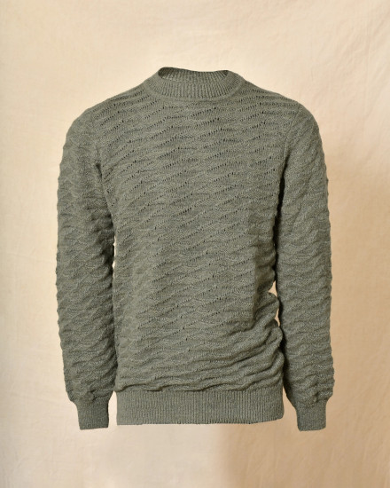 Pull en maille texturée vert Daniele Alessandrini