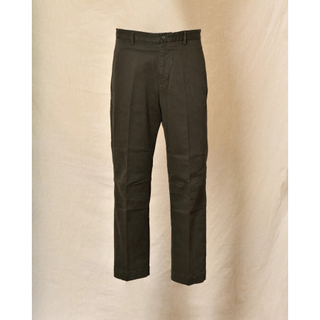 Pantalon à fines rayures kaki Telacruda