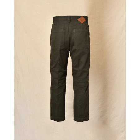 Pantalon à fines rayures kaki Telacruda