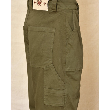 Pantalon cargo kaki Telacruda