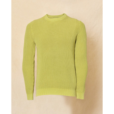 Pull en maille vert anis Over-D