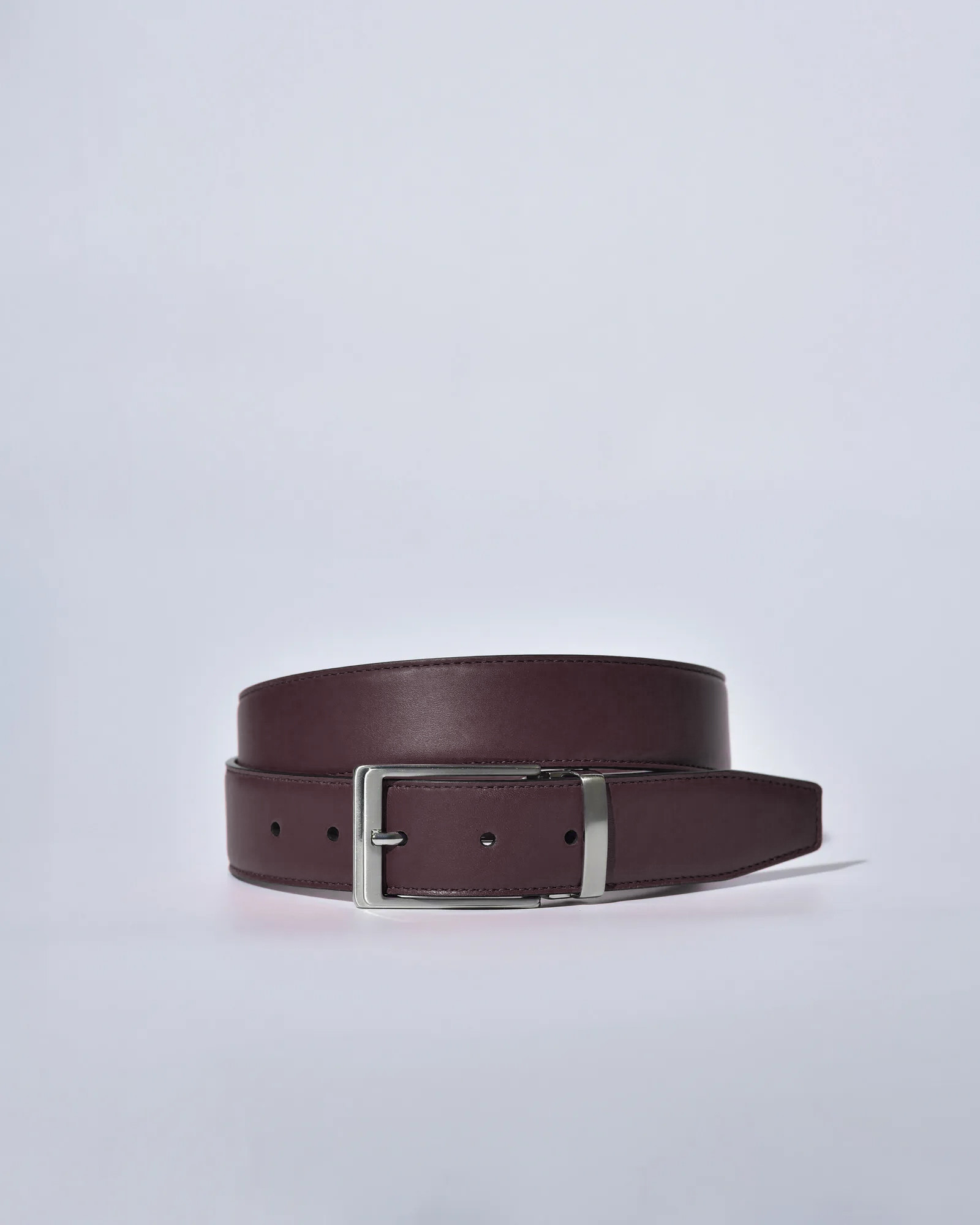 Ceinture en cuir lisse bordeaux réglable Falorni