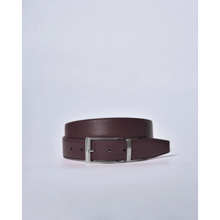 Ceinture en cuir lisse bordeaux réglable Falorni