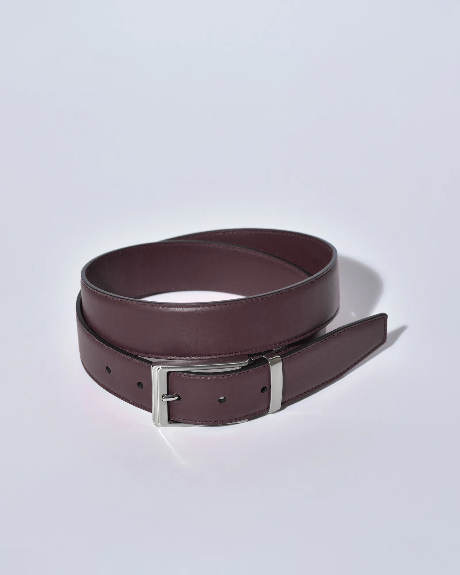 Ceinture en cuir lisse bordeaux réglable Falorni