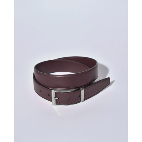 Ceinture en cuir lisse bordeaux réglable Falorni