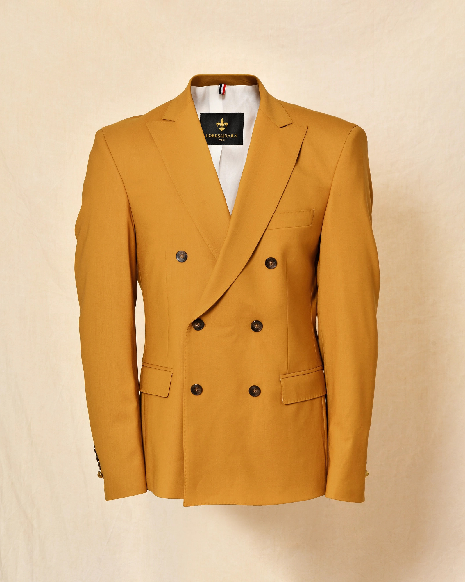 Veste blazer à double boutonnage jaune moutarde Lords & Fools