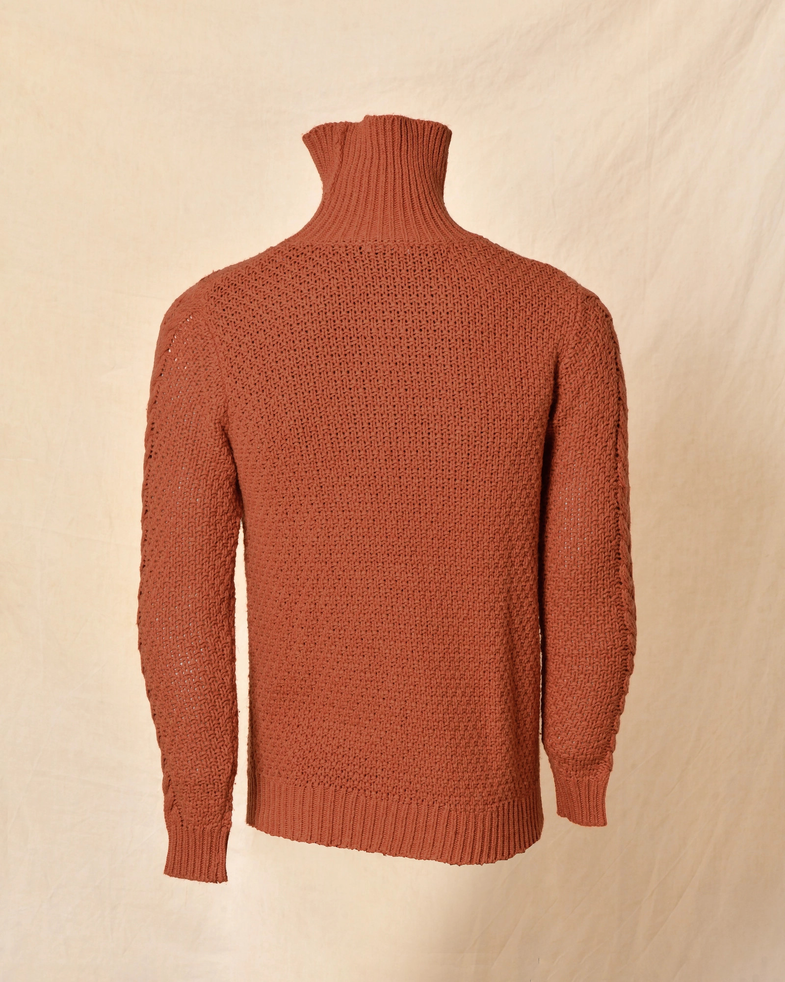 Pull en laine à col roulé terracotta Over-D