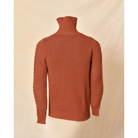Pull en laine à col roulé terracotta Over-D