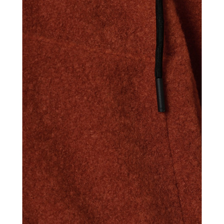 Sweat à capuche zippé en tissu bouclette terracotta Over-D