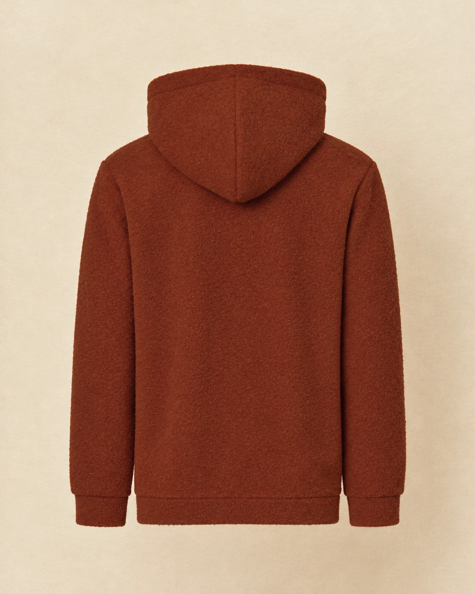 Sweat à capuche zippé en tissu bouclette terracotta Over-D
