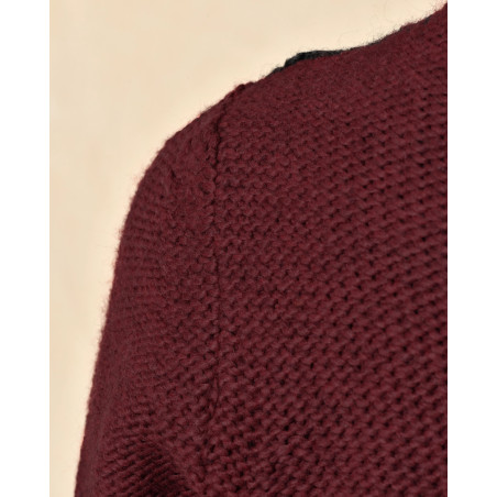 Pull en maille épaisse bordeaux Daniele Alessandrini