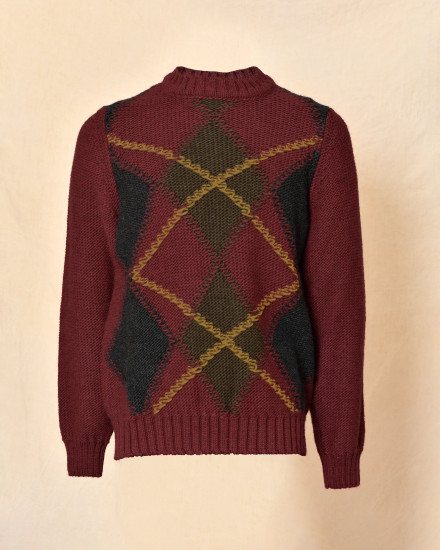 Pull en maille épaisse bordeaux Daniele Alessandrini