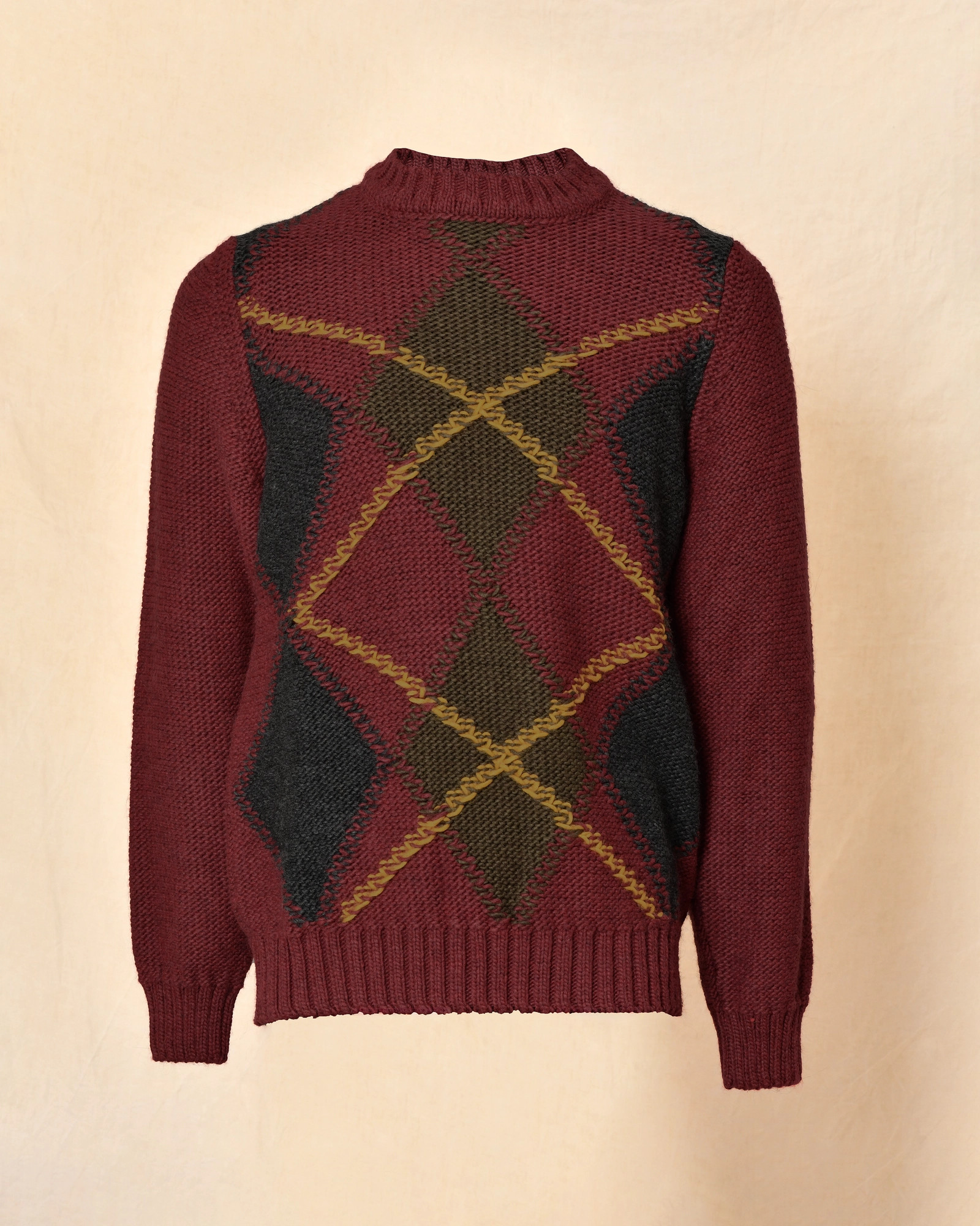 Pull en maille épaisse bordeaux Daniele Alessandrini