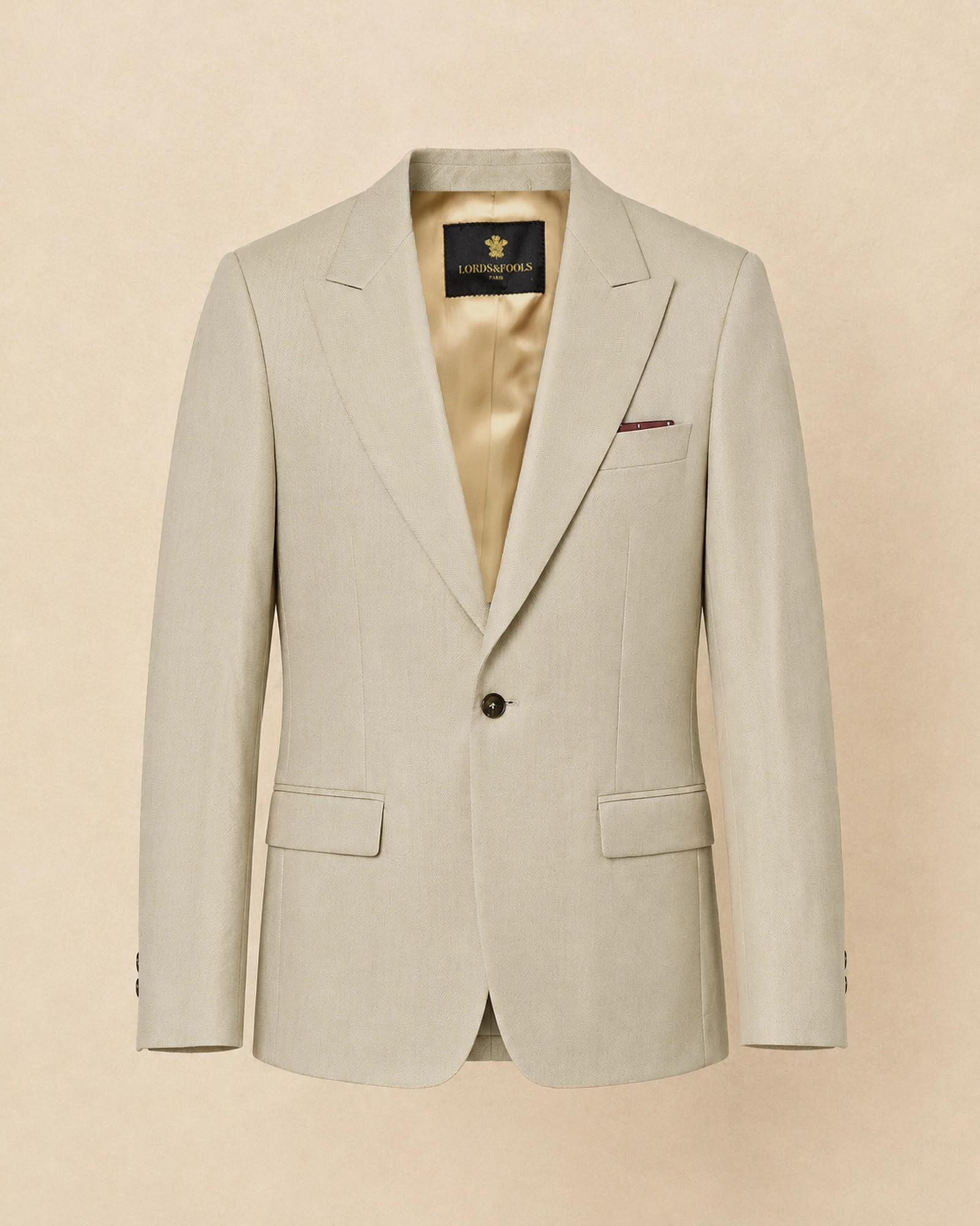 Veste blazer en laine à simple boutonnage beige Lords & Fools