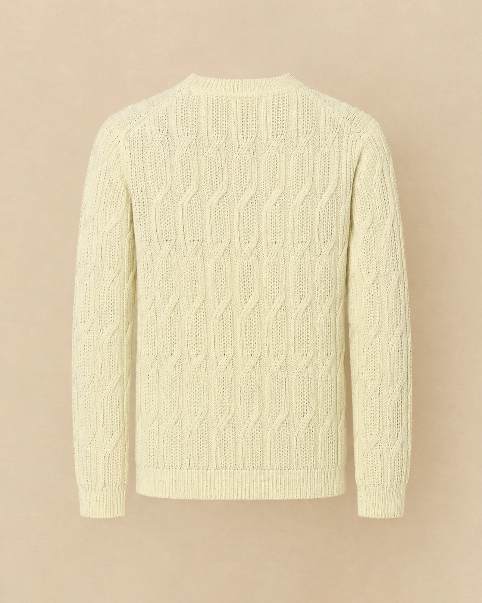 Pull en maille torsadée écru Over-D