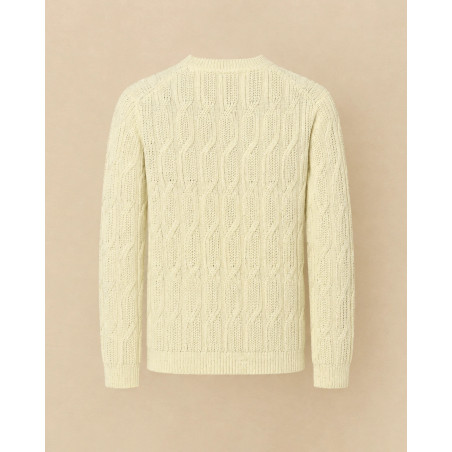 Pull en maille torsadée écru Over-D