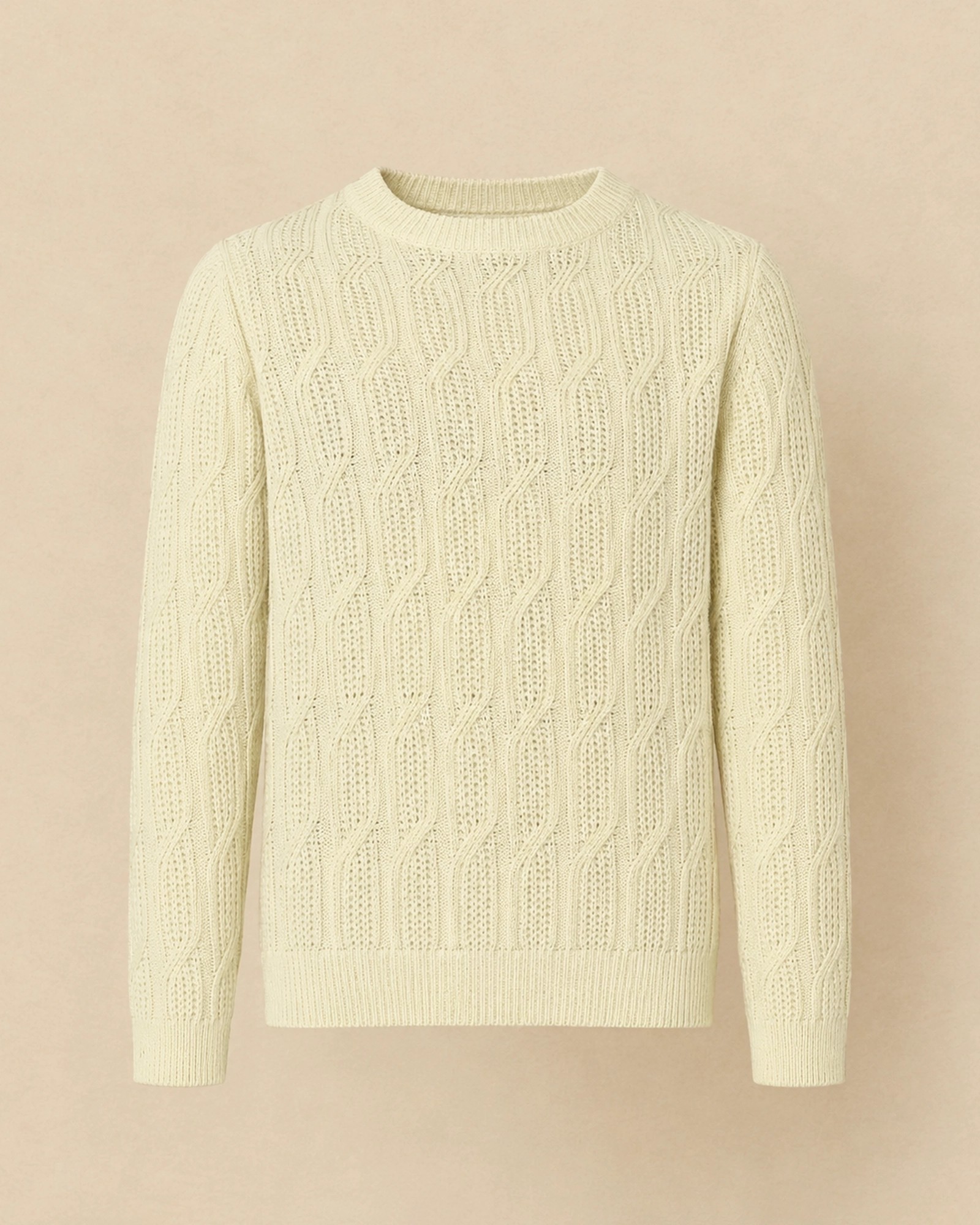 Pull en maille torsadée écru Over-D