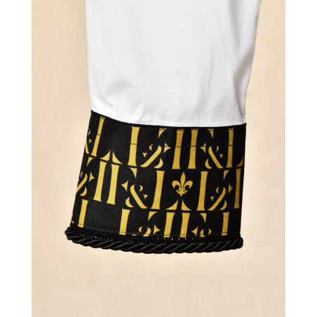 Chemise en coton blanc à plastron noir Lords & Fools
