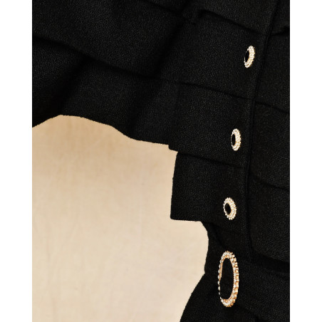 Veste noire cintrée à manches bouffantes Edward Achour