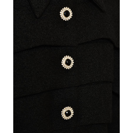 Veste noire cintrée à manches bouffantes Edward Achour