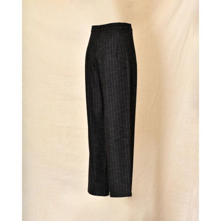 Pantalon tailleur gris anthracite à rayures Bella Jones