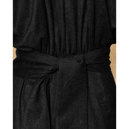 Robe longue grise à manches bouffantes Co.Go